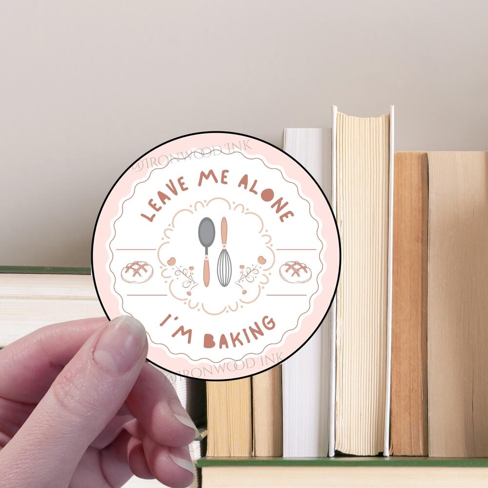 Baking Vinyl Sticker Dessert Cafe Whisk Spatula Bakery Pink Sassy Funny Gift